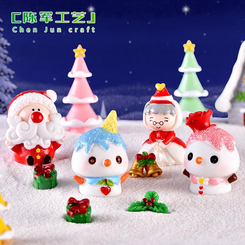 Phụ Kiện Tiểu Cảnh Tiểu cảnh người tuyết và ông bà Noel, trang trí Noel mini (ZC-230)