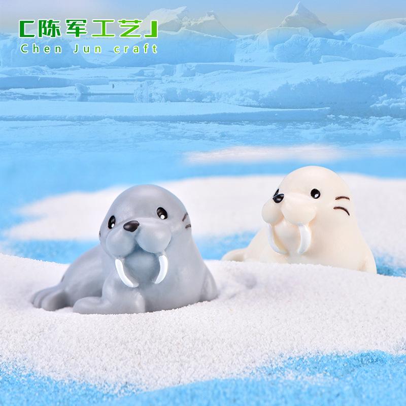 Phụ Kiện Tiểu Cảnh Tiểu cảnh hải cẩu resin trang trí bể cá và chậu cây (ZC-805)