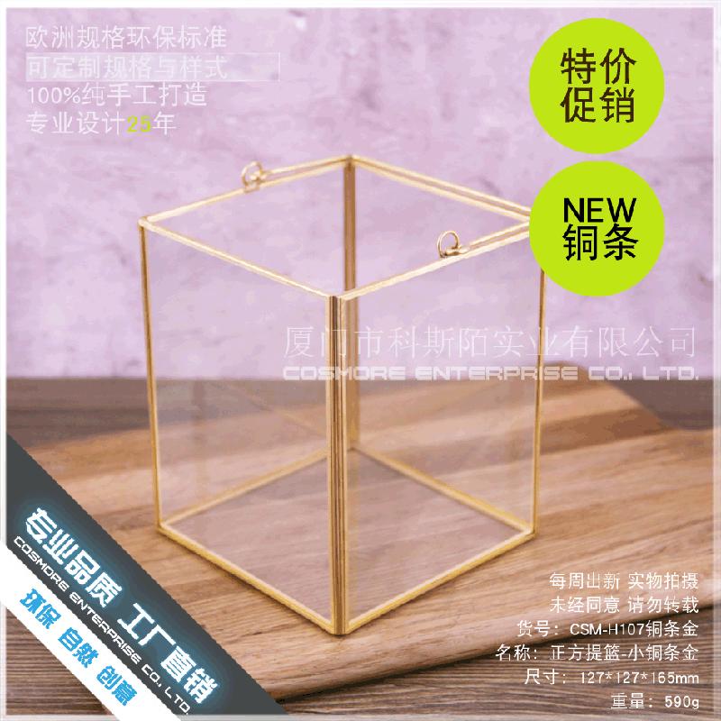 Chậu Đa Giác DG-170 Hộp trang trí phòng ngủ nhỏ Bắc Âu hình hộp chữ nhật kính cường lực