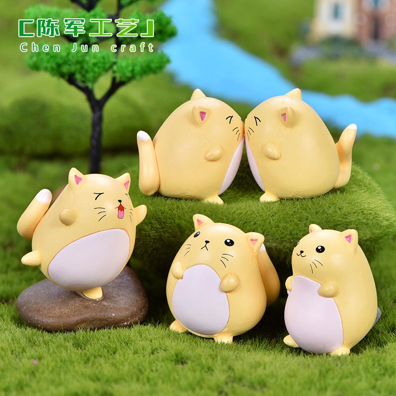 Phụ Kiện Tiểu Cảnh Móc khóa mèo mập dễ thương mini trang trí xe và bàn DIY (ZC-1291)