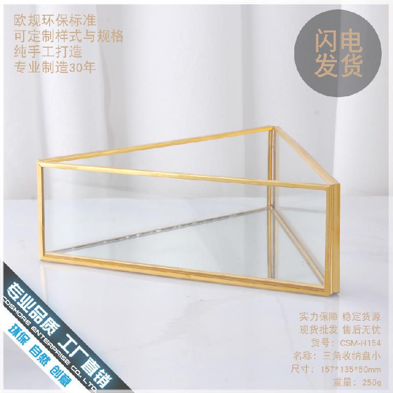 Chậu Đa Giác DG-109 Bát tròn đồng vàng phong cách Âu cổ, kẹp kính tam giác