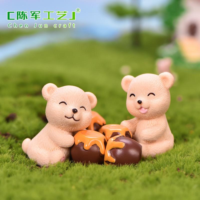 Phụ Kiện Tiểu Cảnh Tiểu cảnh gấu nhỏ với bóng tuyết, trang trí cây cảnh dễ thương (ZC-564)