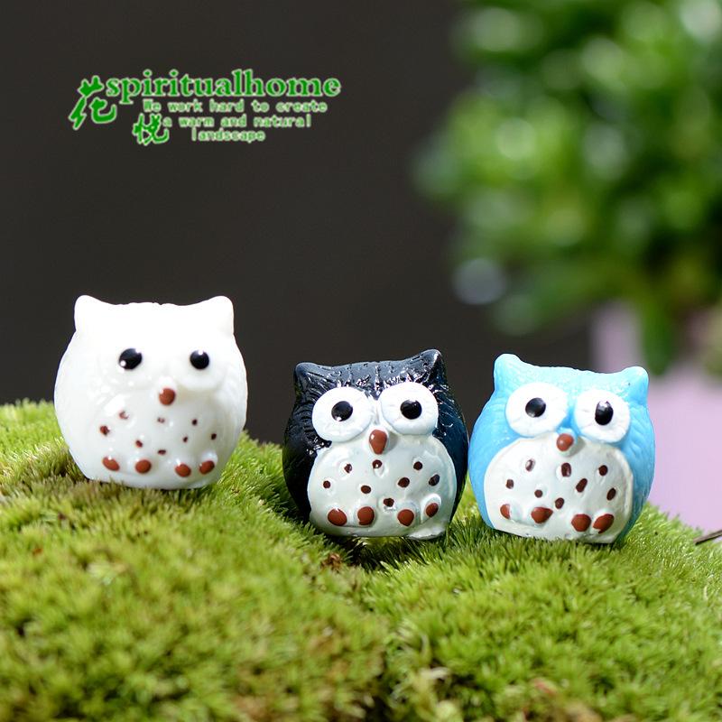 Phụ Kiện Tiểu Cảnh Tiểu cảnh cú mèo nhỏ 4 màu, trang trí cây cảnh DIY mini (ZC-351)