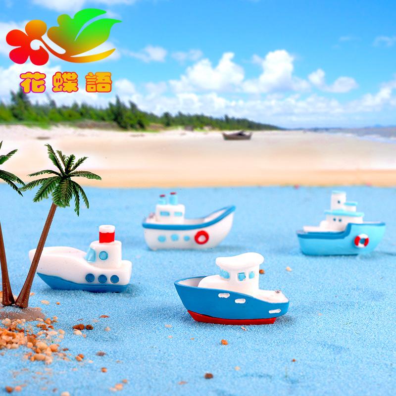 Phụ Kiện Tiểu Cảnh Tiểu cảnh thuyền buồm phong cách Địa Trung Hải trang trí DIY (ZC-1188)