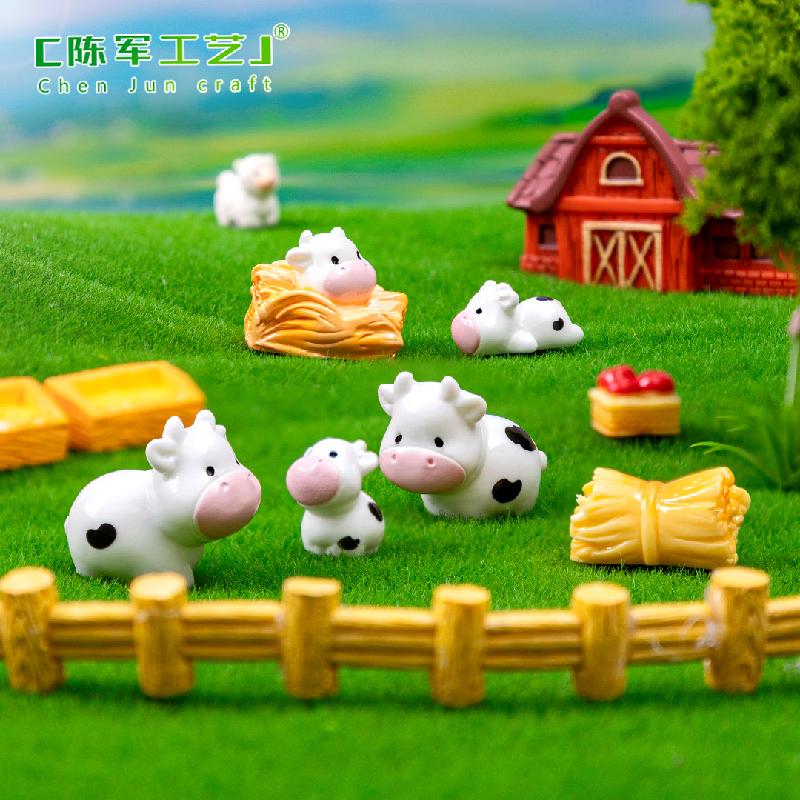 Phụ Kiện Tiểu Cảnh 微景观创意可爱牛牛一家园艺造景 DIY装饰品挂配件迷你桌面小摆件
