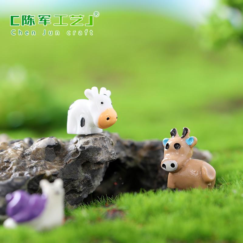 Phụ Kiện Tiểu Cảnh Tiểu cảnh bò sữa mini DIY trang trí bình rêu đáng yêu (ZC-764)