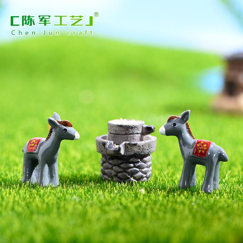 Phụ Kiện Tiểu Cảnh Tiểu cảnh lừa mini trang trí cây mọng nước và bể cá (ZC-774)