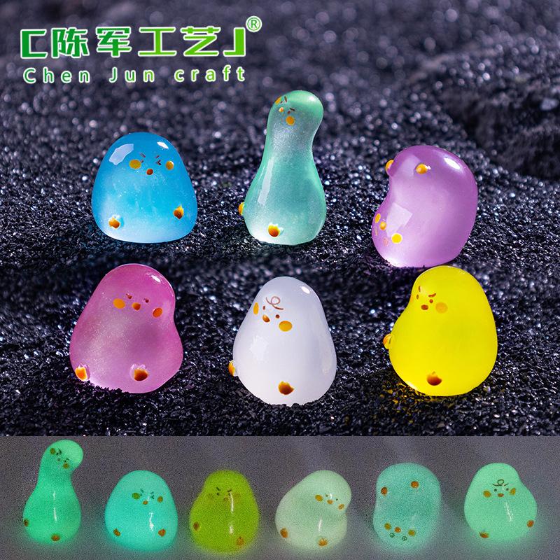 Phụ Kiện Tiểu Cảnh 微景观创意夜光搞怪小白鸭盲袋 DIY装饰品挂配件迷你装饰品小摆件
