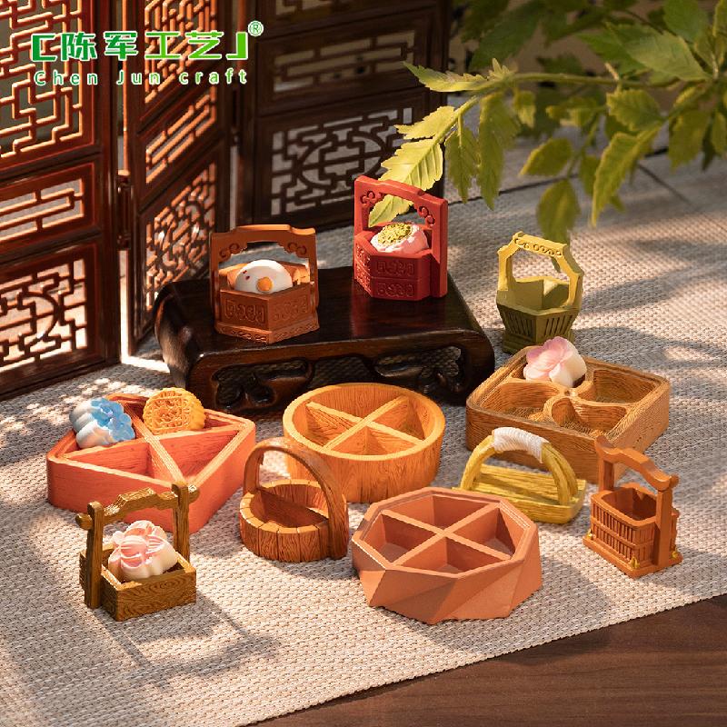 Phụ Kiện Tiểu Cảnh 微景观创意古风食盒篮子模型 娃娃屋diy装饰品配件微缩迷你小摆件