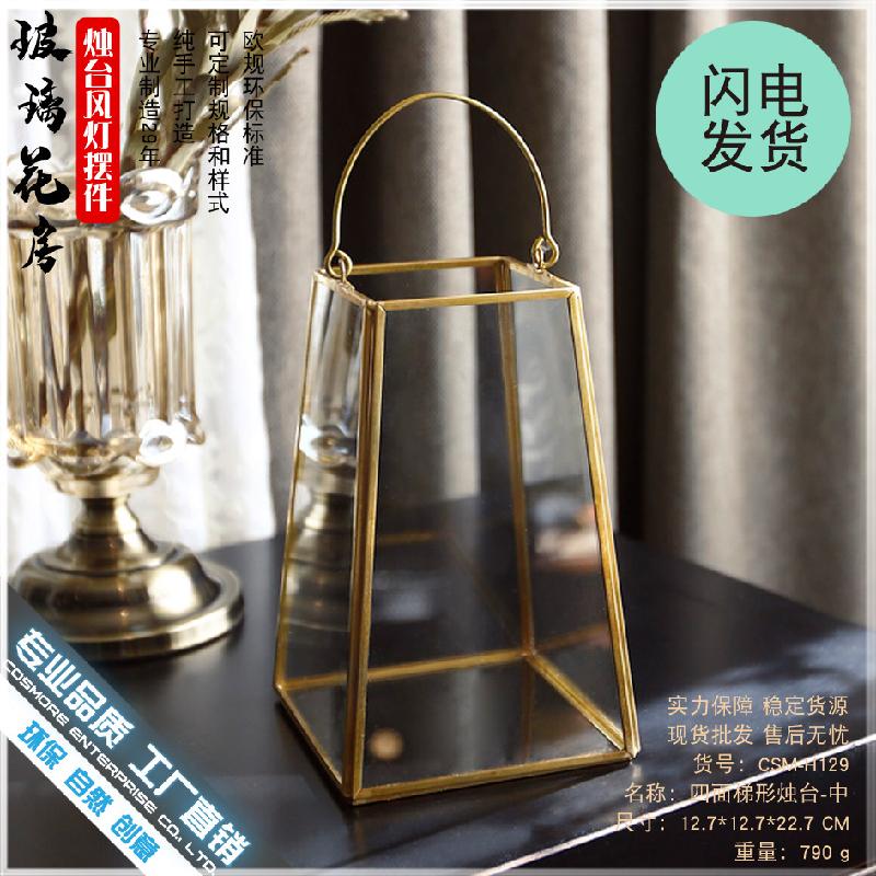 Chậu Đa Giác DG-141 Hộp gỗ để lưu trữ đèn lồng thời trang cổ điển Bắc Âu dạng tam giác cân