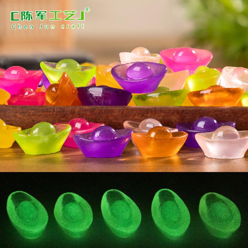 Phụ Kiện Tiểu Cảnh 微景观创意夜光招财小元宝新年 DIY装饰品配件微缩迷你桌面小摆件