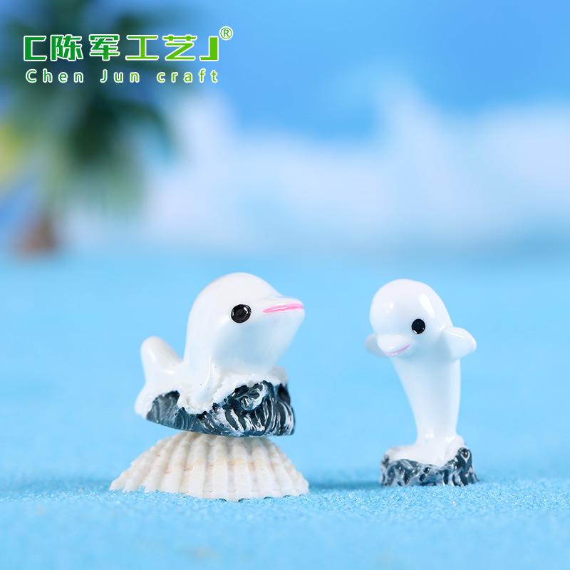 Phụ Kiện Tiểu Cảnh Tiểu cảnh cá heo trắng phong cách Địa Trung Hải mini DIY (ZC-1207)