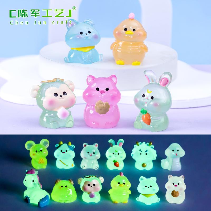 Phụ Kiện Tiểu Cảnh Tiểu cảnh 12 con giáp phát sáng, trang trí xe hơi mini (ZC-97)