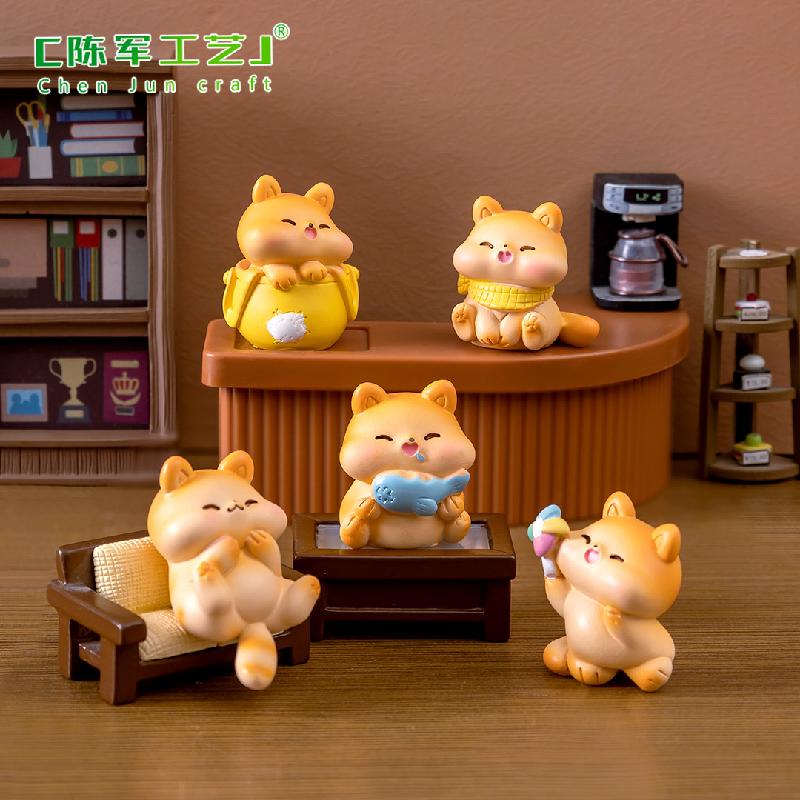 Phụ Kiện Tiểu Cảnh Tiểu cảnh mèo mũm mĩm, phụ kiện trang trí xe hơi mini (ZC-375)