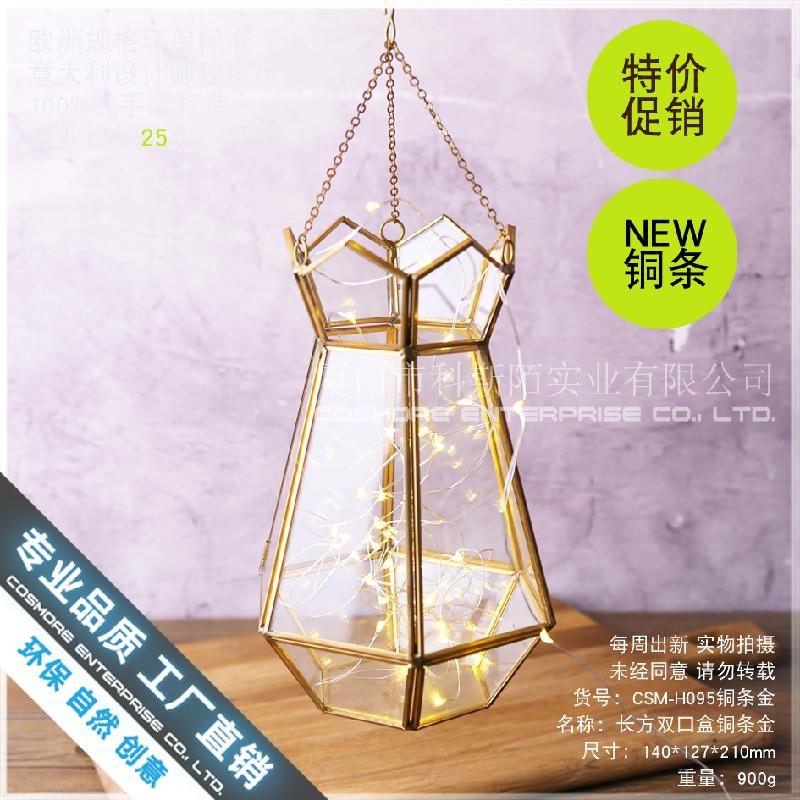 Chậu Đa Giác Chậu hoa treo sắt LED, decor cây xanh (DG-165)