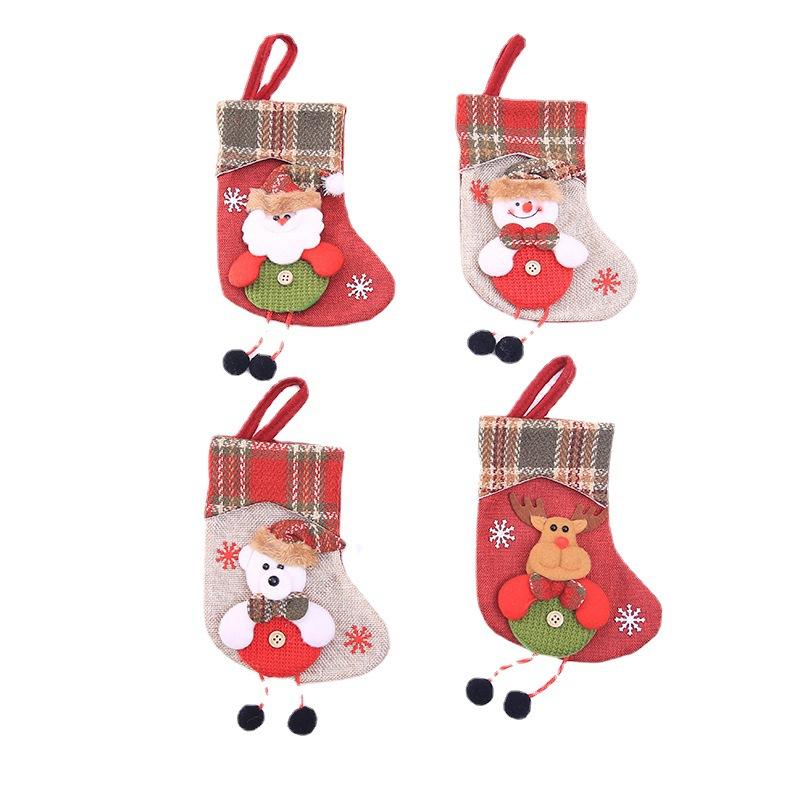 Trang Trí Noel Túi quà Giáng Sinh cho trẻ em: túi đựng kẹo, bánh, và đồ nhỏ, hình người tuyết, mini tất Noel.