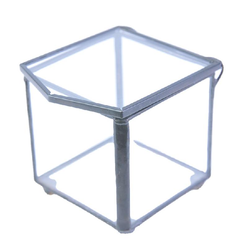 Chậu Đa Giác DG-237 Hộp trang sức nằm ngược cấu trúc, cây thực vật mộc mạc, cảnh quan nhỏ độc đáo, kính lớn bất quy tắc