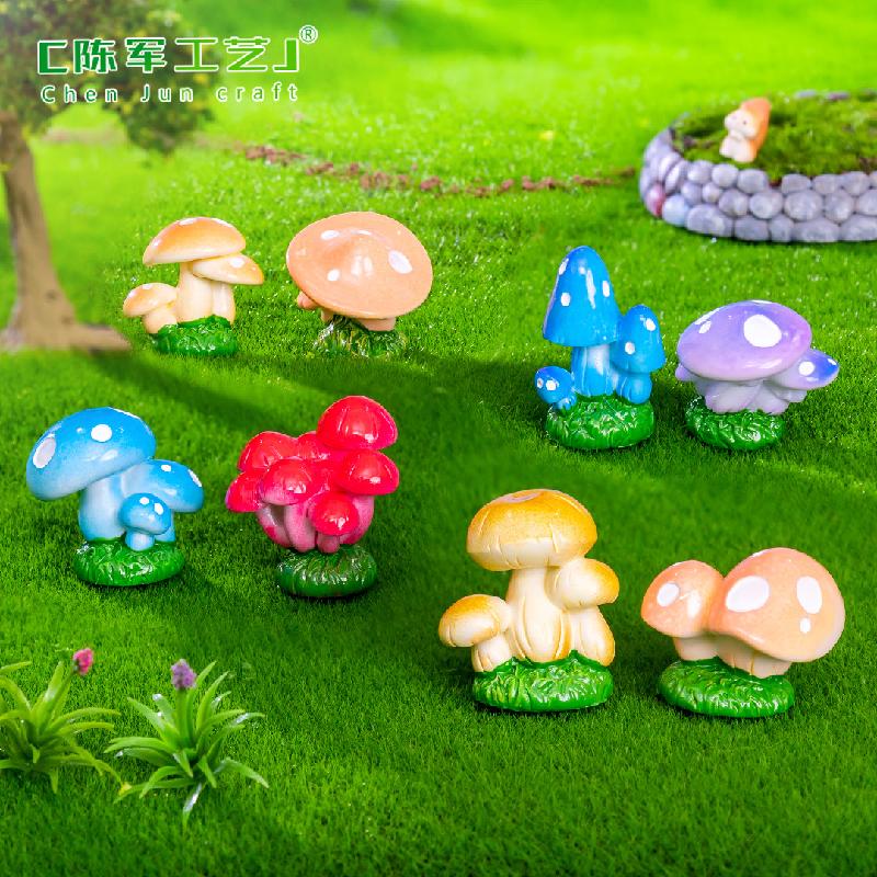 Phụ Kiện Tiểu Cảnh Tiểu cảnh nấm phát sáng nhiều màu mini trang trí chậu cây DIY (ZC-1265)