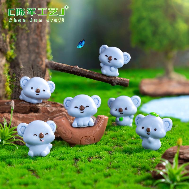 Phụ Kiện Tiểu Cảnh 跨境外贸微景观创意可爱考拉园艺造景 DIY装饰配件迷你桌面小摆件