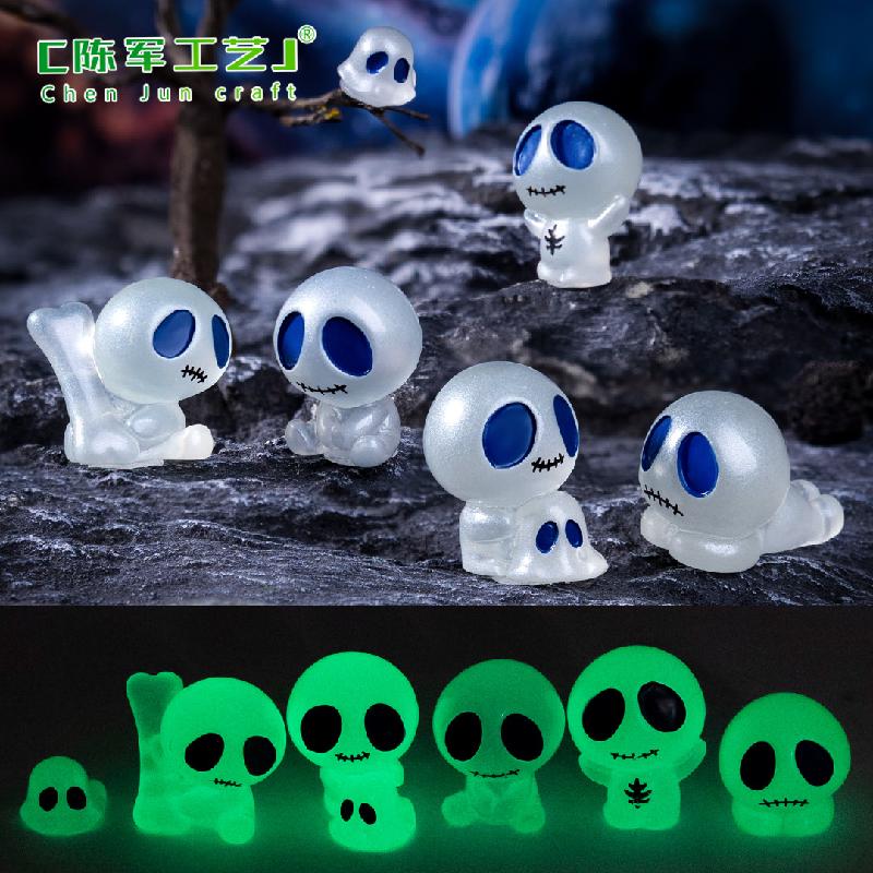 Phụ Kiện Tiểu Cảnh 跨境新品微景观创意夜光骷髅精灵外星人 DIY装饰品配件迷你小摆件