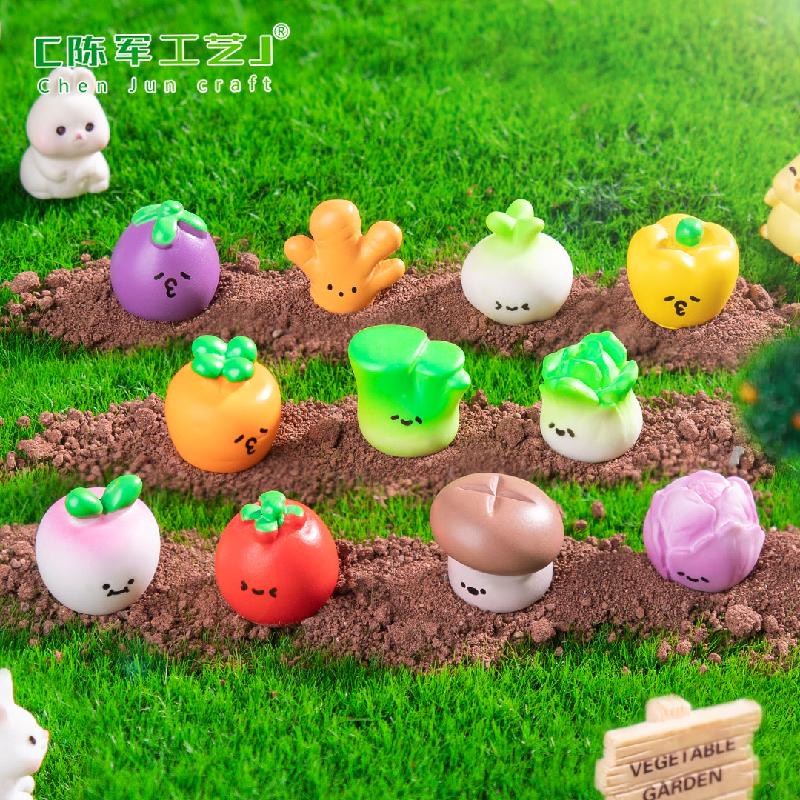 Phụ Kiện Tiểu Cảnh 微景观可爱萌系小蔬菜茄子彩椒 园艺造景DIY装饰品配件迷你小摆件
