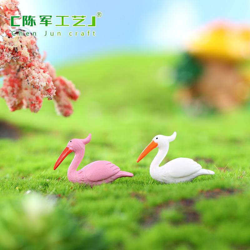 Phụ Kiện Tiểu Cảnh Tiểu cảnh sếu và hồng hạc mini trang trí chậu cây rêu (ZC-1086)