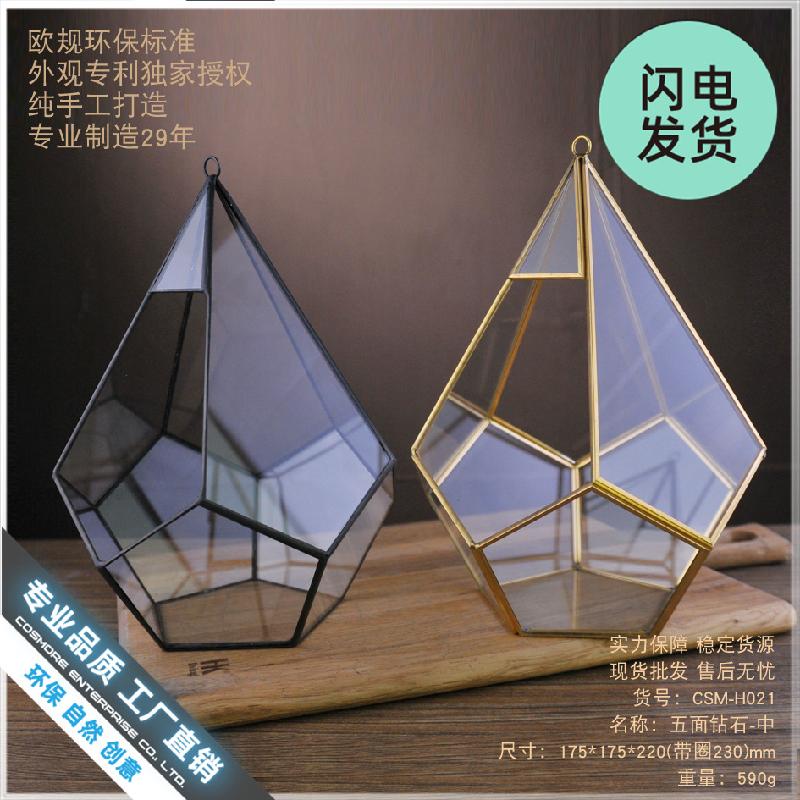 Chậu Đa Giác Nhà kính kim cương 5 mặt trung (DG-225)