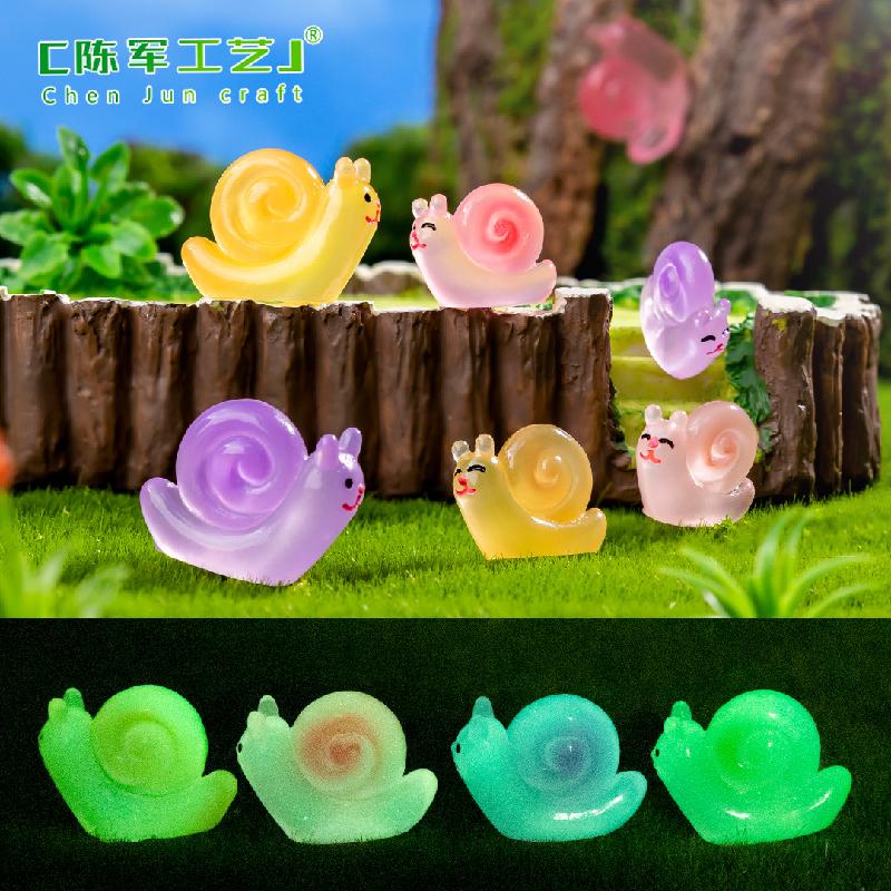 Phụ Kiện Tiểu Cảnh Ốc sên màu phát sáng mini DIY trang trí móc khóa dễ thương (ZC-862)