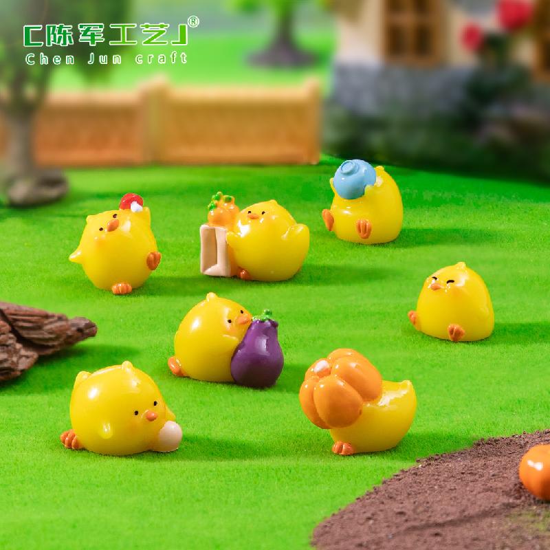 Phụ Kiện Tiểu Cảnh 微景观创意小鸡仔农家乐萌粒园艺造景 DIY装饰品挂配件迷你小摆件