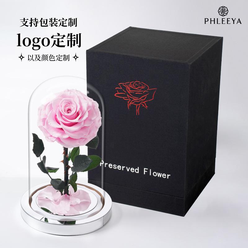 Hoa khô trang trí Hộp gương Hoàng tử bé hoa hồng vĩnh cửu quà Valentine (HK-83)