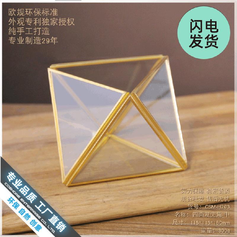 Chậu Đa Giác Nhà kính kính 4 mặt góc nhọn, decor phòng khách (DG-105)