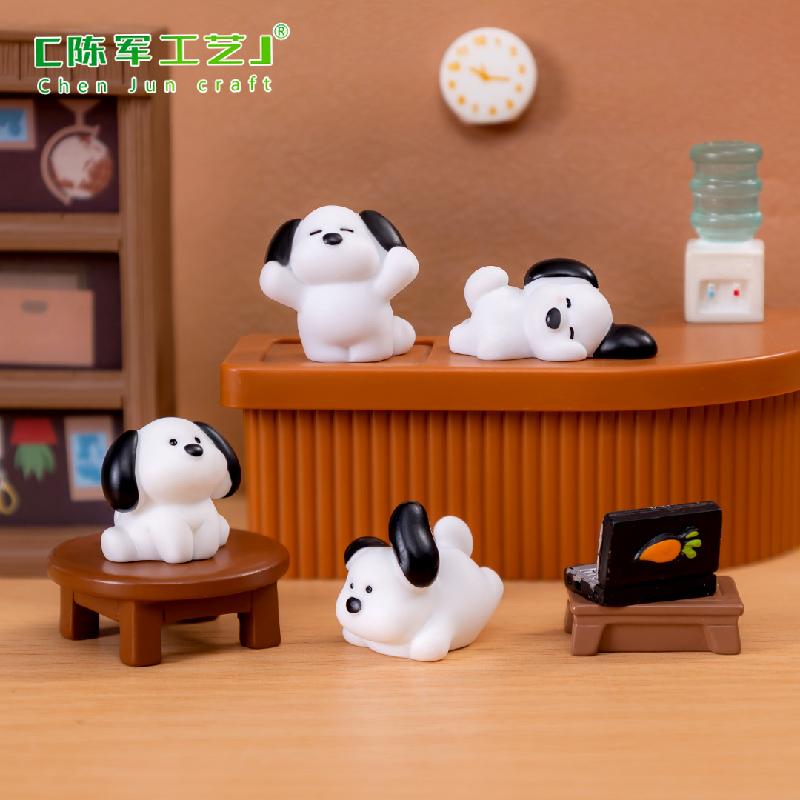 Phụ Kiện Tiểu Cảnh Tiểu cảnh chó đen trắng dễ thương, phụ kiện trang trí mini (ZC-501)