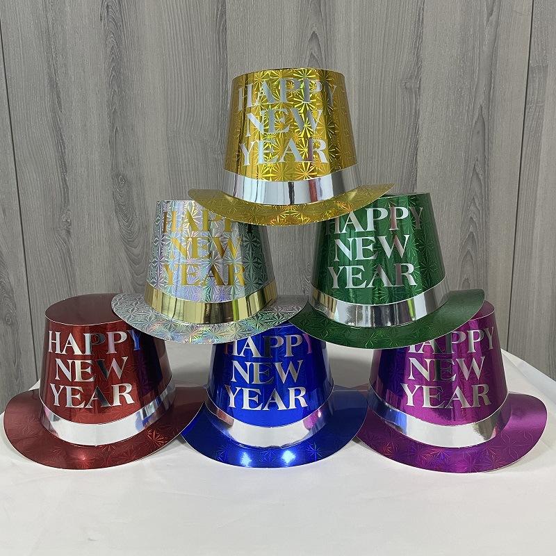 Trang Trí Noel Mũ ma thuật với hiệu ứng laser, hoàn hảo cho trang trí sân khấu và hóa trang năm mới. Phù hợp cho cả nam và nữ, là phụ kiện nổi bật cho lễ hội.