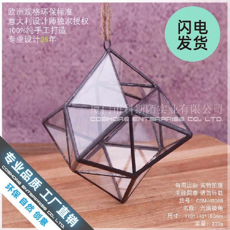 Chậu Đa Giác Nhà kính 6 góc cạnh, bình sinh thái (DG-195)
