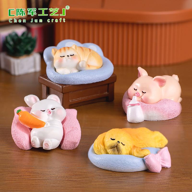 Phụ Kiện Tiểu Cảnh Tiểu cảnh thú cưng nằm ngủ, phụ kiện trang trí dễ thương (ZC-118)