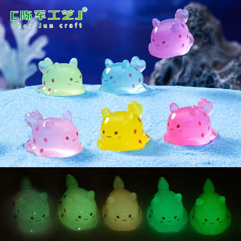 Phụ Kiện Tiểu Cảnh 跨境 新品微景观创意夜光小海兔海洋造景DIY装饰品配件迷你小摆件
