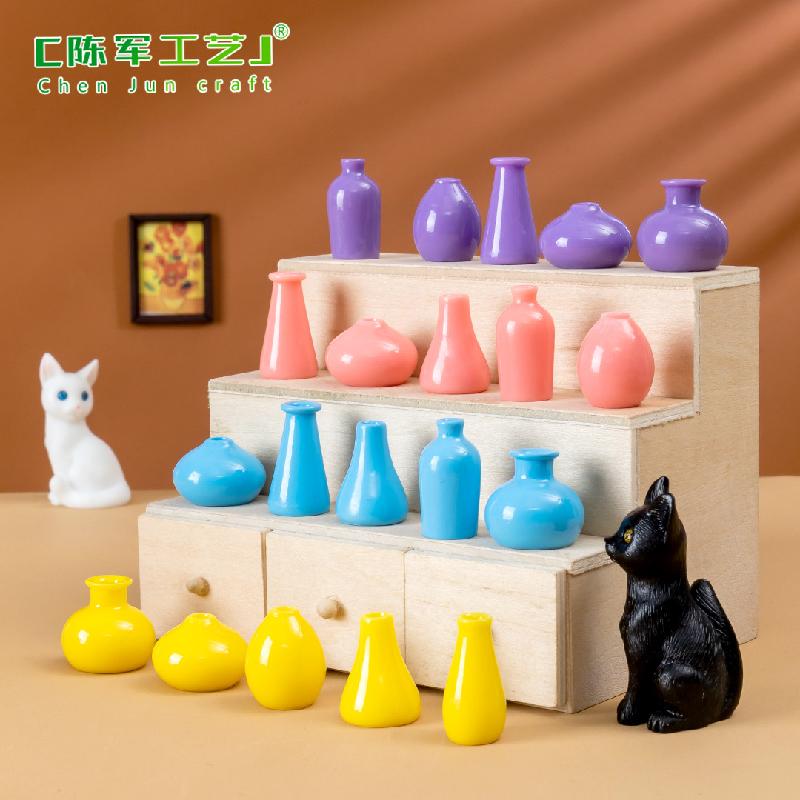 Phụ Kiện Tiểu Cảnh Tiểu cảnh mèo và bình hoa, phụ kiện trang trí nhà cửa mini (ZC-394)