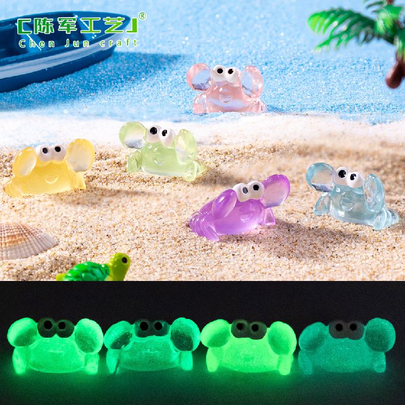 Phụ Kiện Tiểu Cảnh 跨境外贸微景观夜光小螃蟹 鱼缸造景diy装饰品盲袋配件迷你小摆件