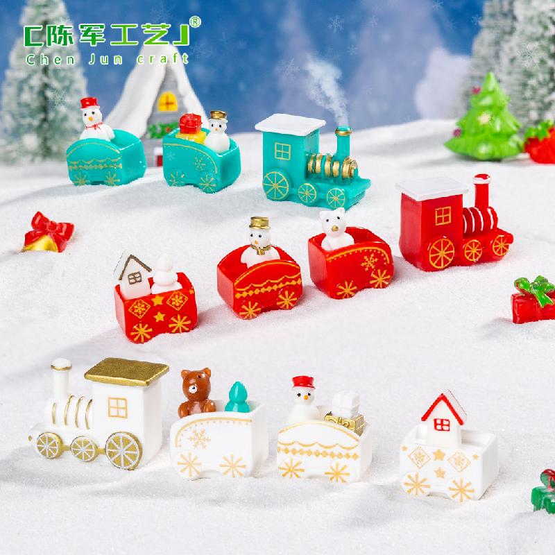 Phụ Kiện Tiểu Cảnh Tiểu cảnh tàu hỏa Noel, người tuyết, phụ kiện trang trí DIY (ZC-187)