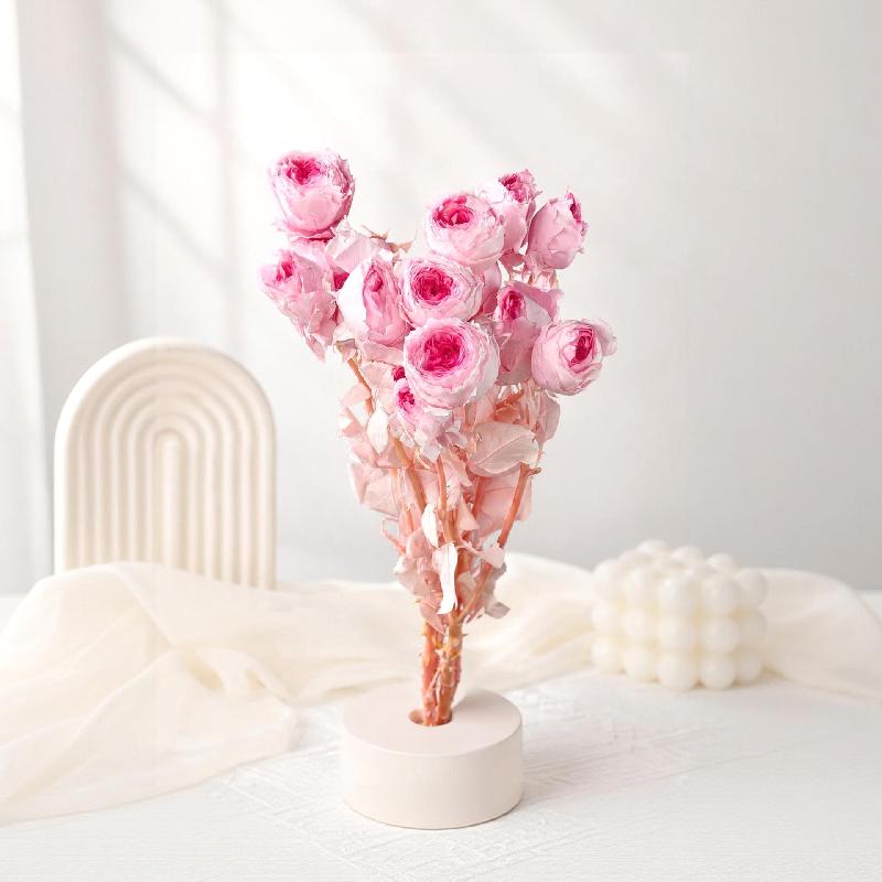 Hoa khô trang trí Hoa hồng chùm vĩnh cửu DIY hoa khô làm bó hoa cao cấp (HK-75)
