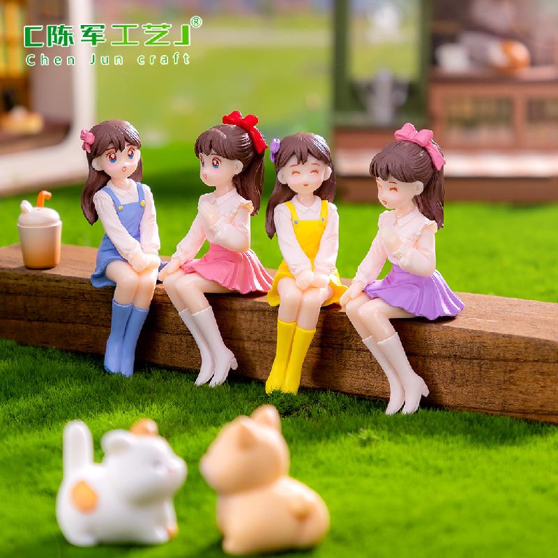 Phụ Kiện Tiểu Cảnh Búp bê bạn thân dễ thương mini trang trí xe và bàn (ZC-820)