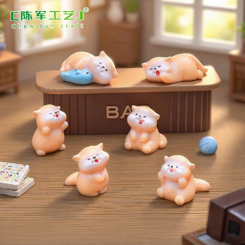 Phụ Kiện Tiểu Cảnh 微景观创意可爱小水獭萌粒公仔娃屋 DIY装饰品配件迷你桌面小摆件