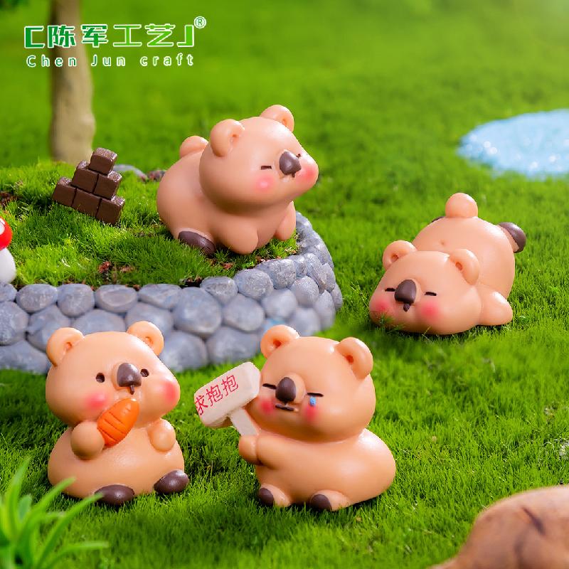 Phụ Kiện Tiểu Cảnh Gấu túi nhỏ ăn cà rốt mini tiểu cảnh trang trí xe (ZC-731)