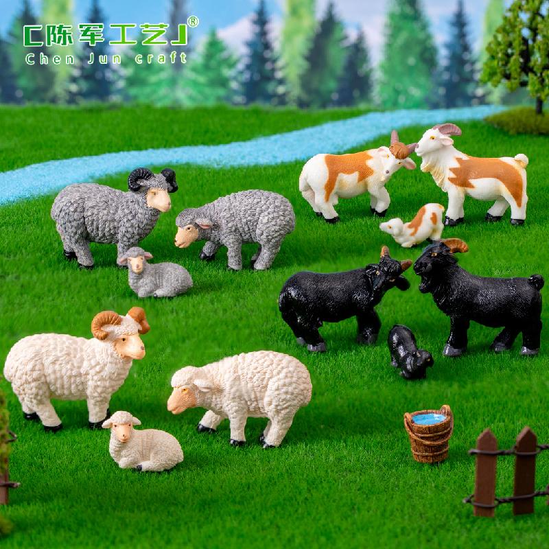 Phụ Kiện Tiểu Cảnh Tiểu cảnh cừu dễ thương, trang trí cây cảnh nông trại mini (ZC-378)