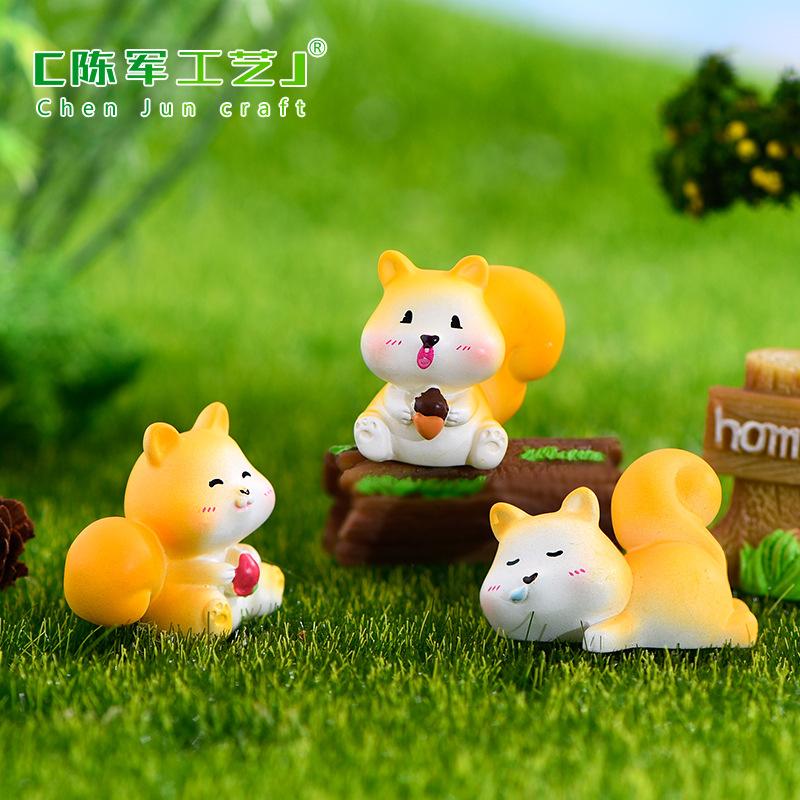 Phụ Kiện Tiểu Cảnh Tiểu cảnh sóc resin dễ thương trang trí chậu cây DIY (ZC-773)