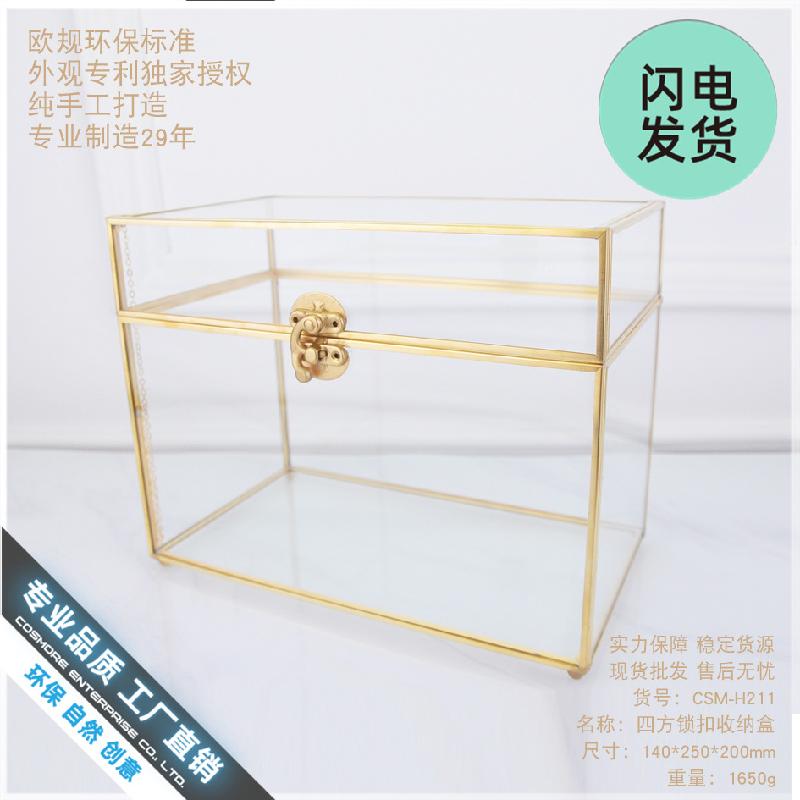 Chậu Đa Giác Hộp kính trang sức vương miện, hộp chống bụi (DG-104)