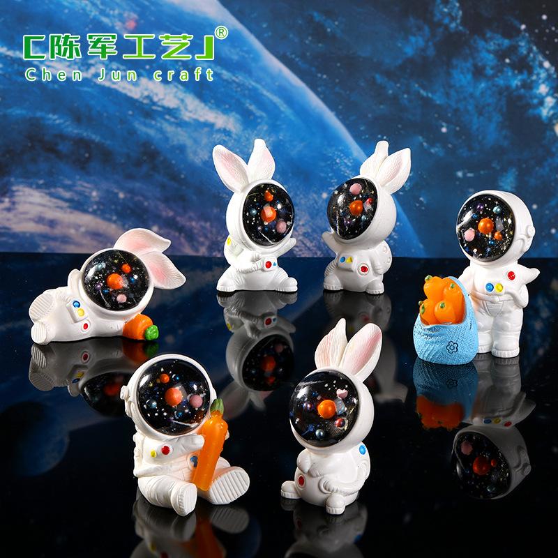 Phụ Kiện Tiểu Cảnh Tiểu cảnh thỏ phi hành gia, trang trí xe hơi mini dễ thương (ZC-331)