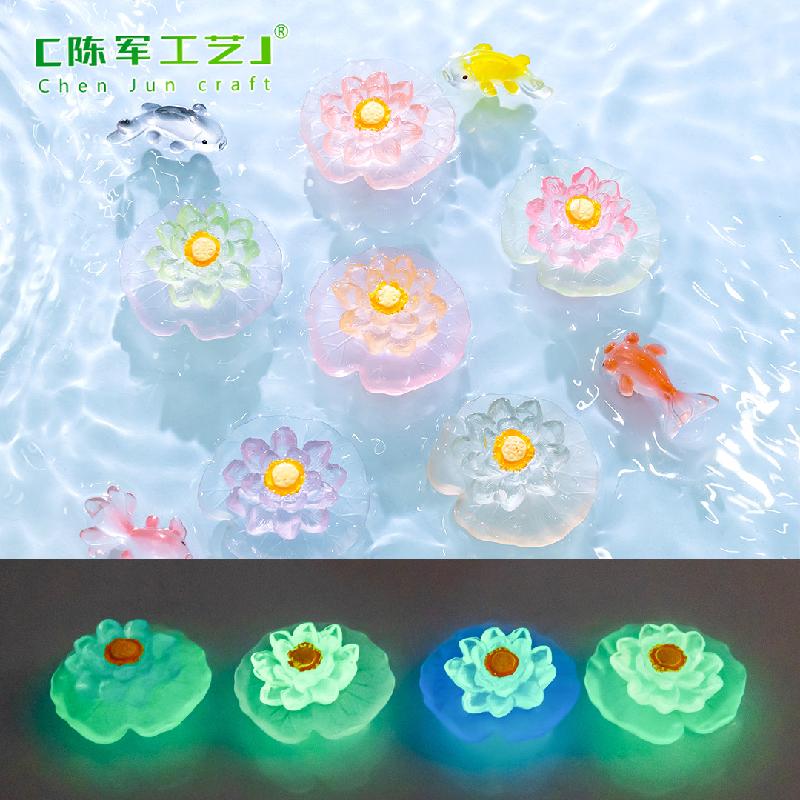 Phụ Kiện Tiểu Cảnh Tiểu cảnh hoa sen phát sáng, trang trí bể cá mini DIY (ZC-495)