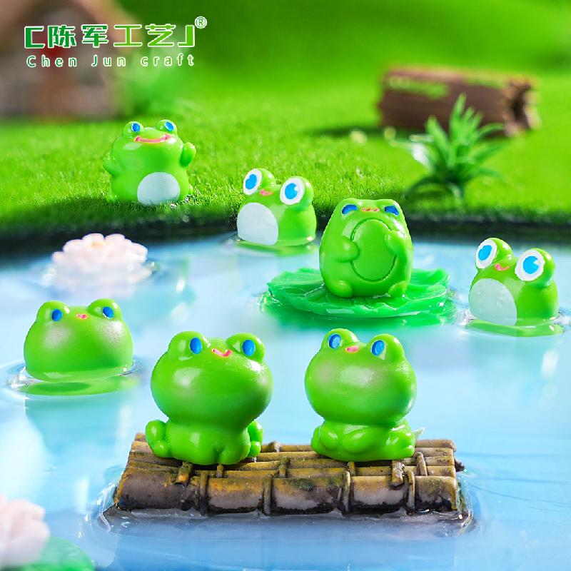 Phụ Kiện Tiểu Cảnh 微景观创意可爱小青蛙园艺造景 DIY装饰品配件迷你汽车桌面小摆件