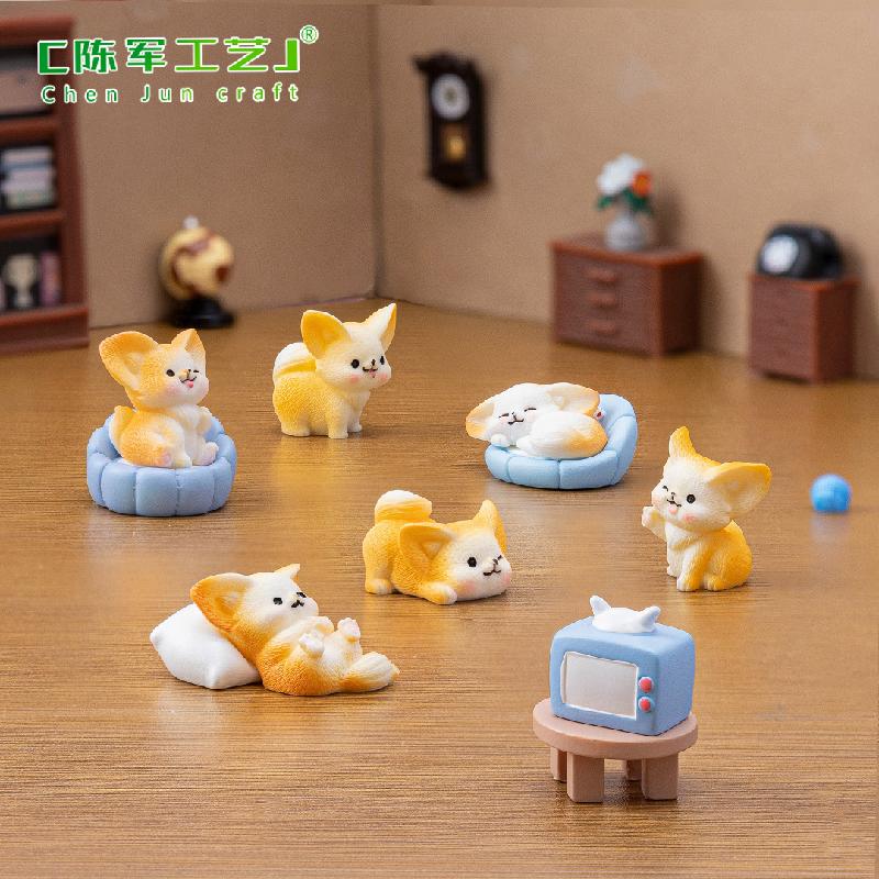 Phụ Kiện Tiểu Cảnh Tiểu cảnh cáo tai dài, 12 kiểu, trang trí cây cảnh mini (ZC-206)